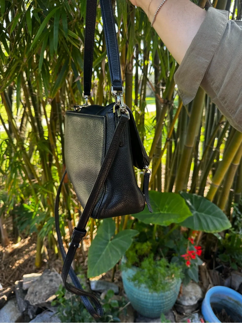 kate spade Black Pebbled Leather Crossbody with Gold Hardware